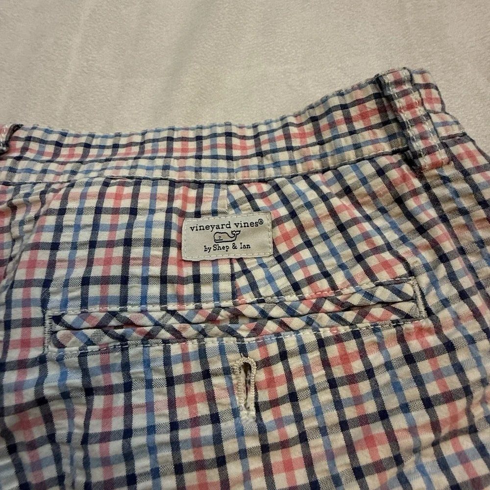 Vineyard Vines Men's Chino Club Short Size 34 Multicolor Plaid Blue Pink‎ White - Picture 8 of 9